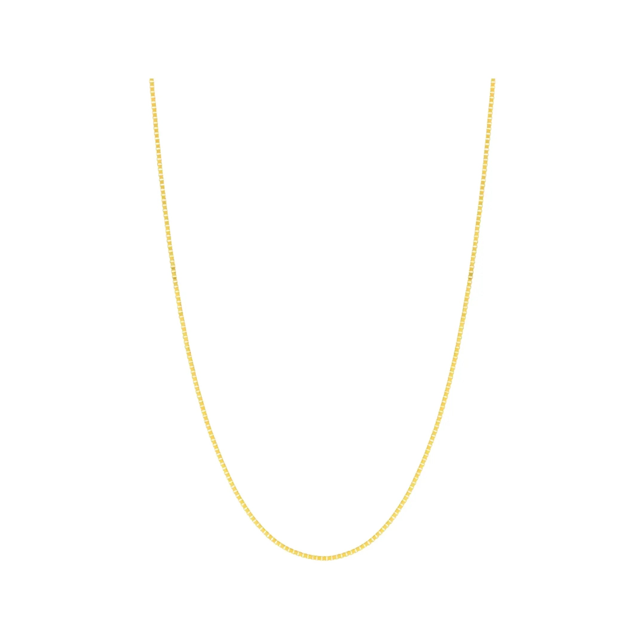 Adjustable Box Chain Necklace in 14K Yellow Gold | JJ Jewelry Miami
