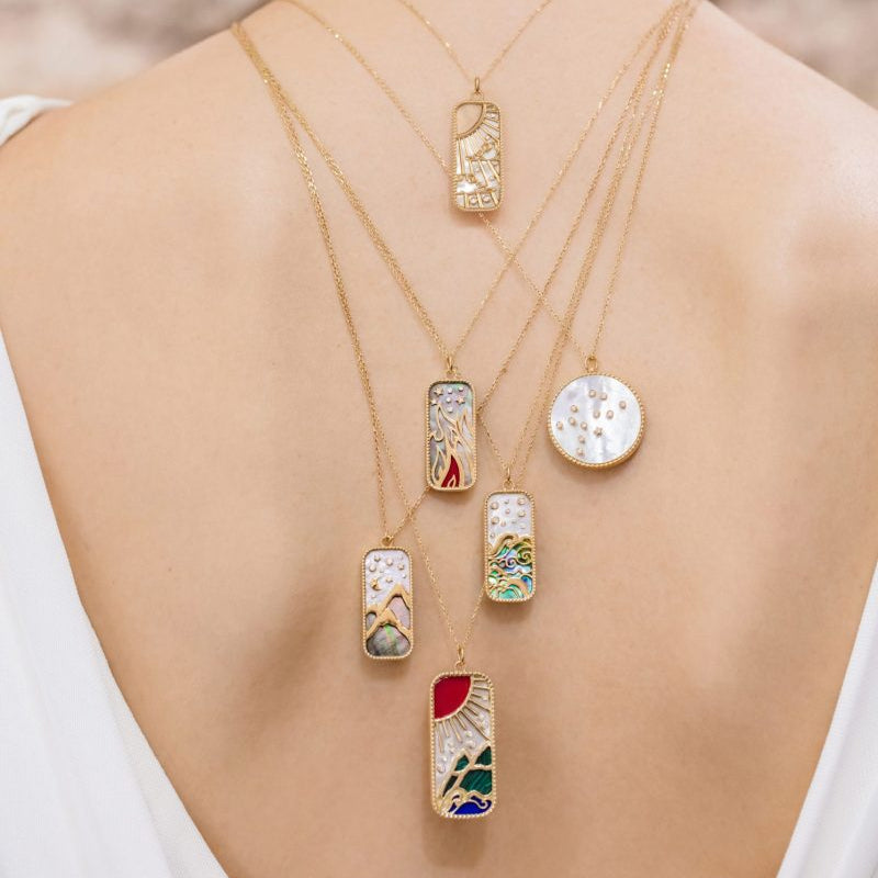 Earth Element Pendant in 18K Yellow Gold