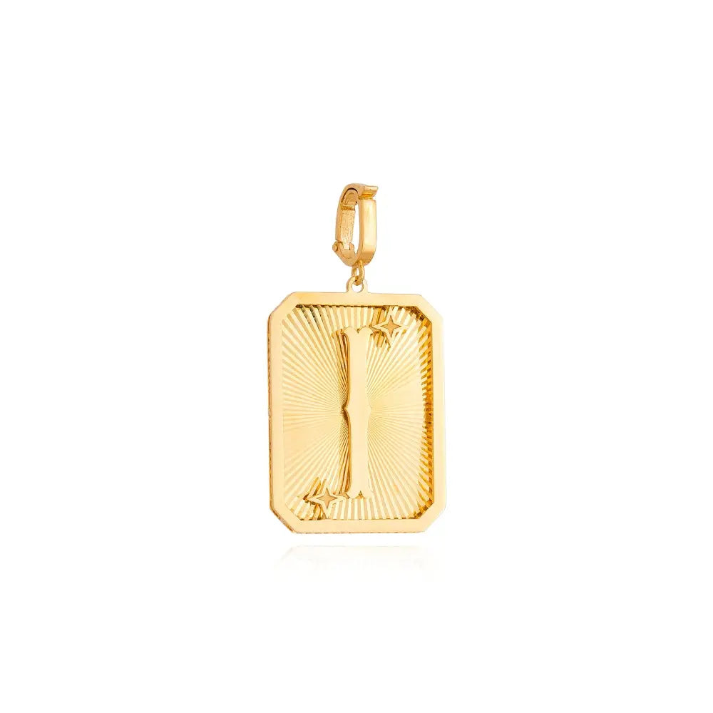 LETTER MEDAL GOLD PEND 4.4G 18KY Princess Jewelry Shop