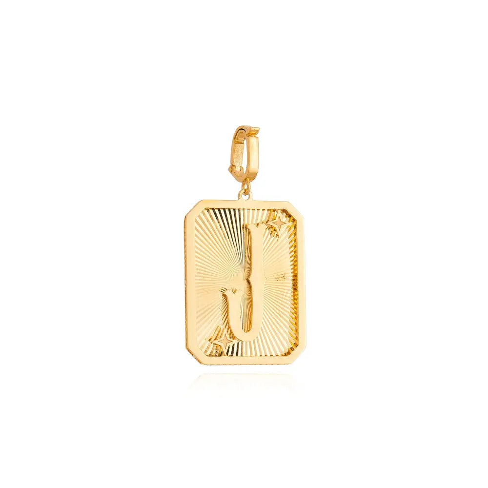 LETTER MEDAL GOLD PEND 4.4G 18KY Princess Jewelry Shop