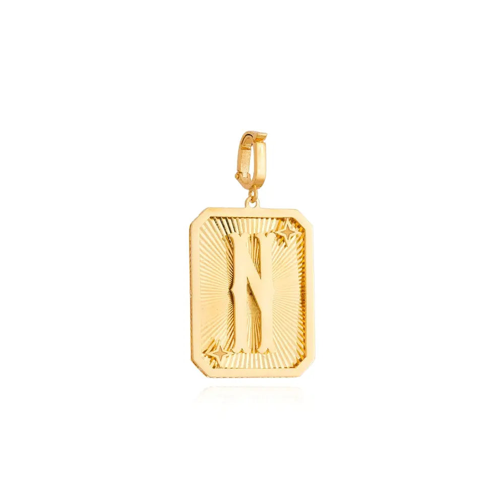 LETTER MEDAL GOLD PEND 4.4G 18KY Princess Jewelry Shop