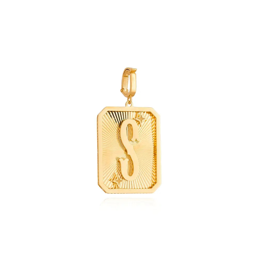LETTER MEDAL GOLD PEND 4.4G 18KY Princess Jewelry Shop