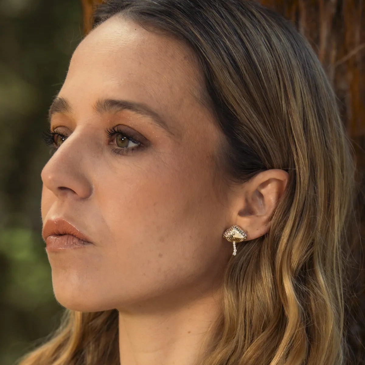 Magic Mushroom Diamond Studs by Alessa Rocks
