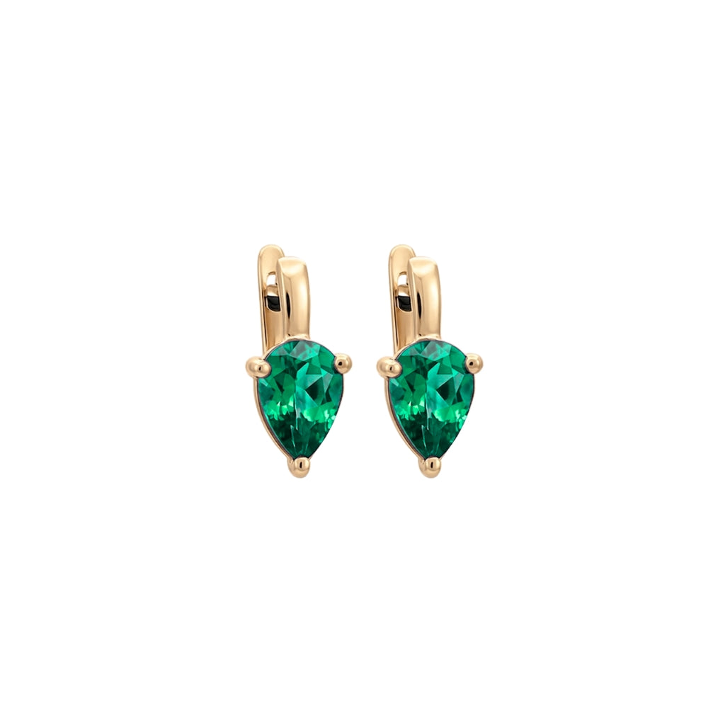 Pear-Shaped Gemstone Drop Earrings in 18K Yellow Gold