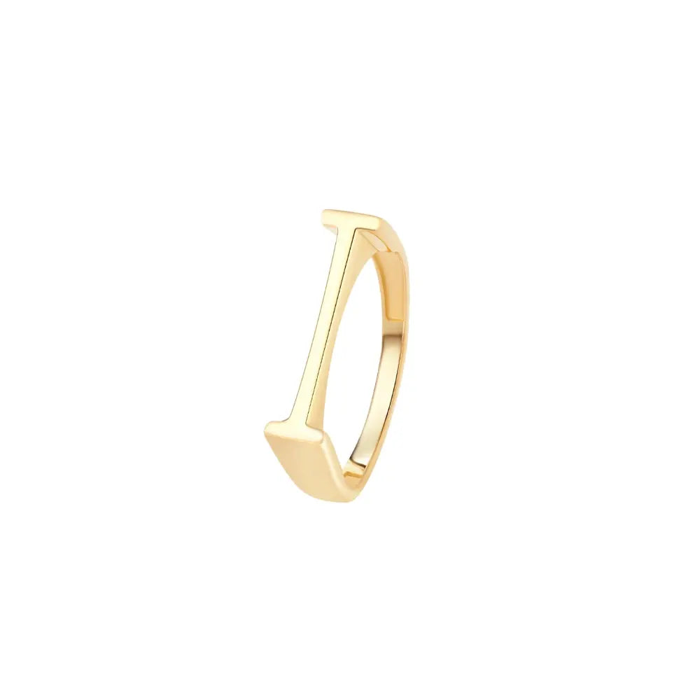 Yellow Gold Letter Ring Princess Jewelry Shop