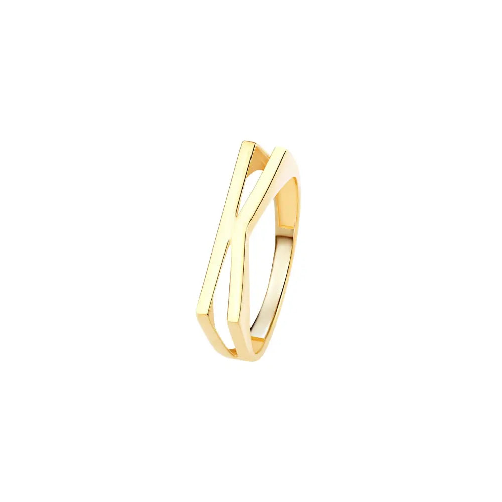 Yellow Gold Letter Ring Princess Jewelry Shop