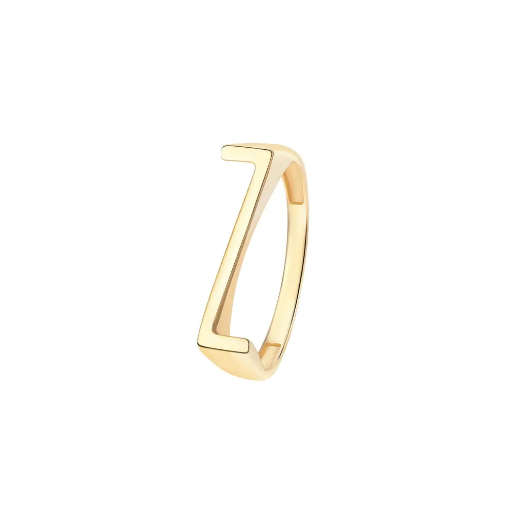 Yellow Gold Letter Ring Princess Jewelry Shop