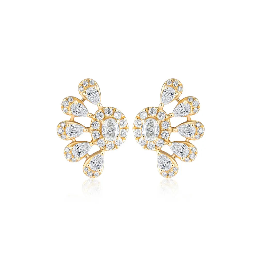 Radiant Bloom Diamond Earrings Princess Jewelry Shop