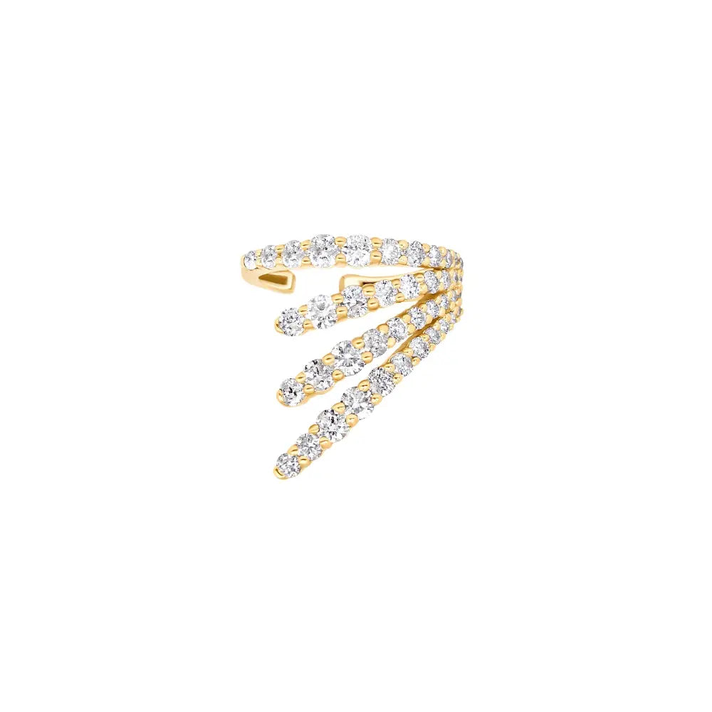 4 ROWS DIA EARCLIP D1.0CT 18K YW Princess Jewelry Shop