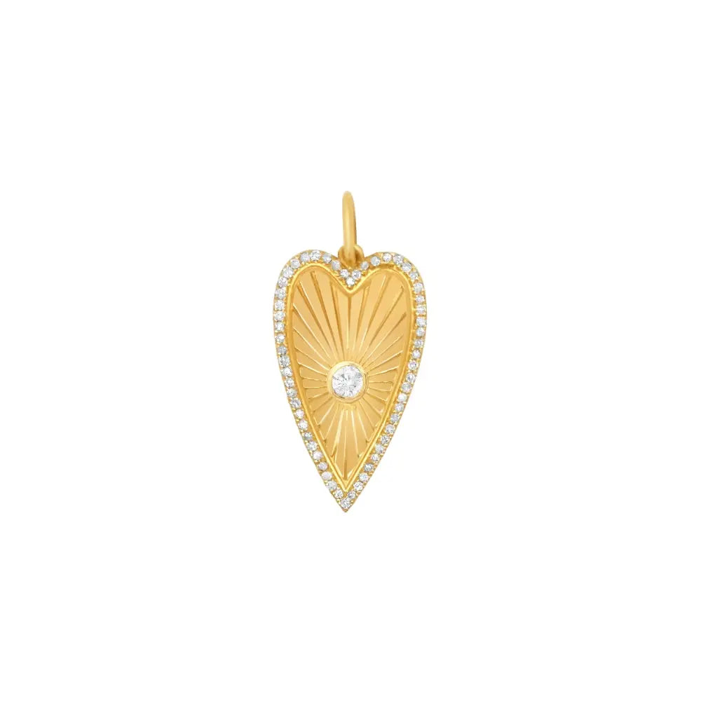 HEART GOLD DIA PEND 14KY D0.4 25MM Princess Jewelry Shop