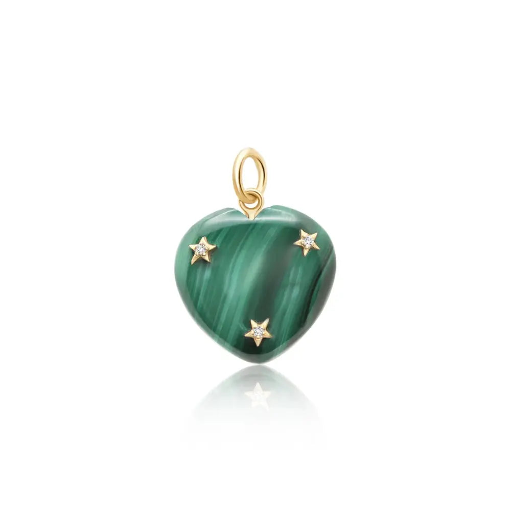 HEART MALAC DIA STAR PEND D0.04 14KY 20MM Princess Jewelry Shop