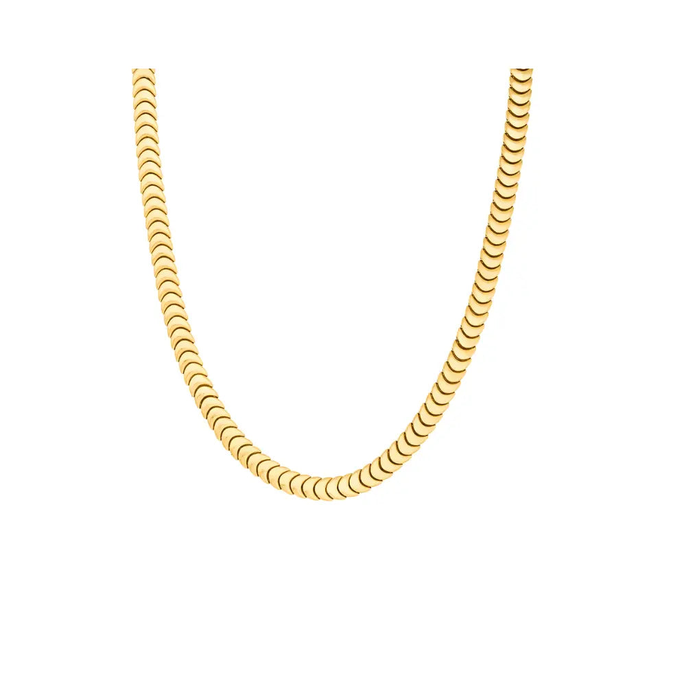 Caterpillar Chain Necklace in 14K Yellow Gold | JJ Jewelry Miami