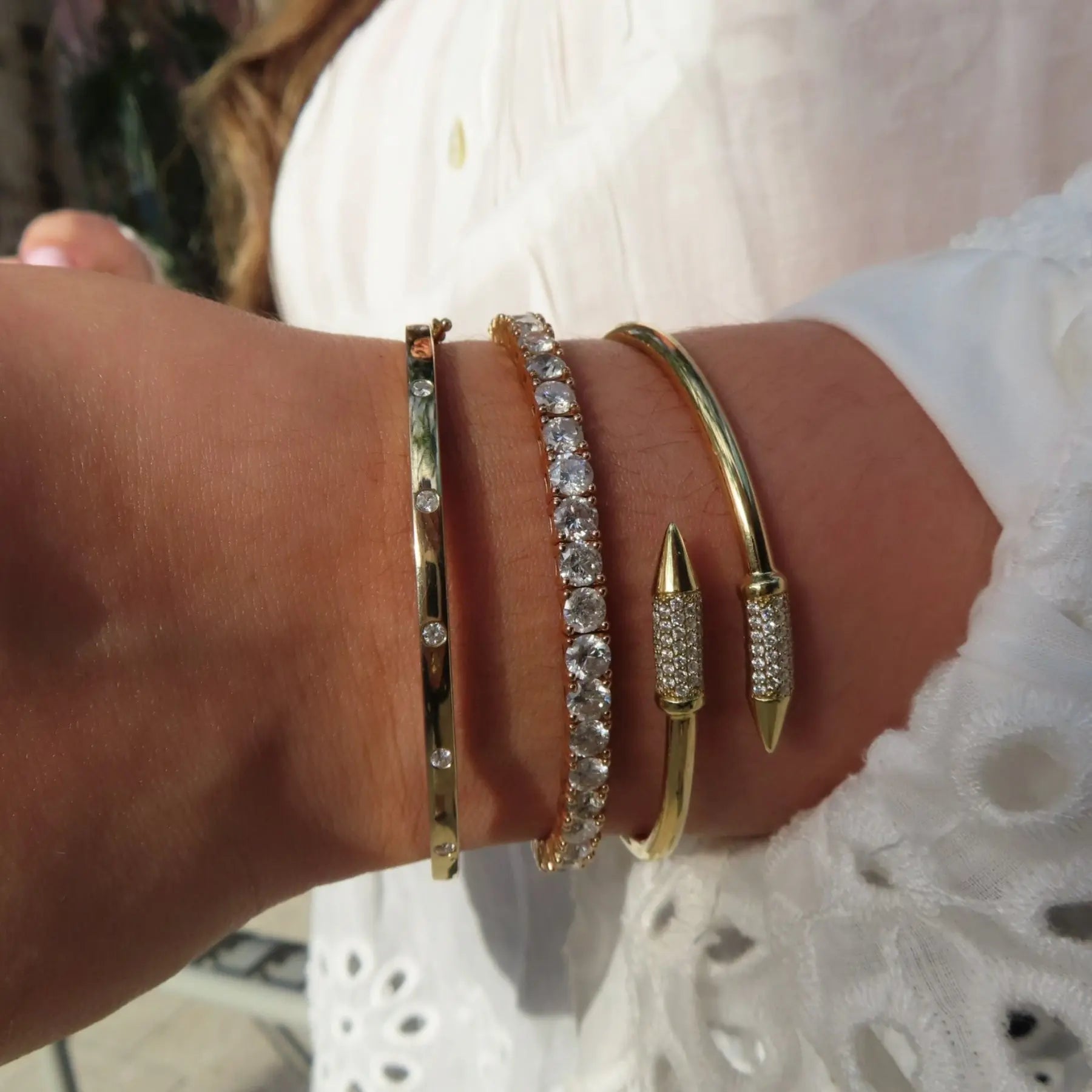   Half Eternity Flexible Diamond Bangle Princess Jewelry Shop