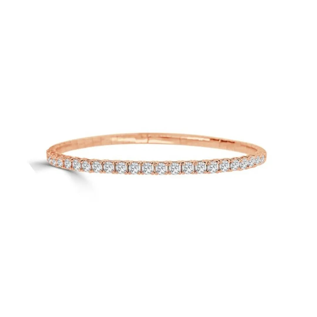 Half Eternity Diamond Flexible Bangle | JJ Jewelry