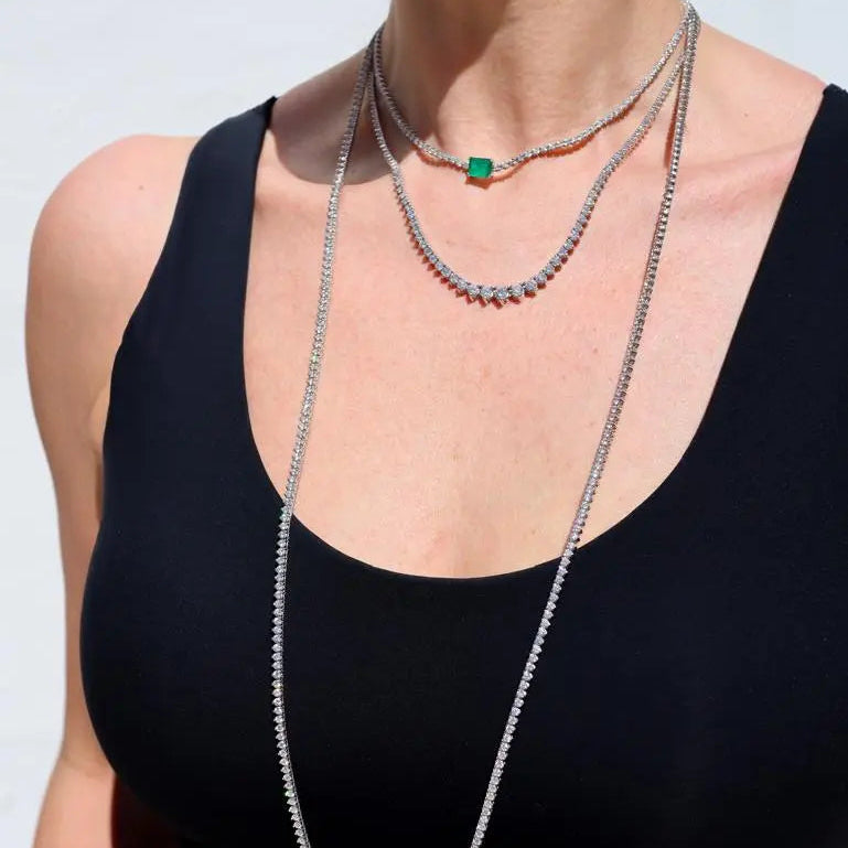   Jenny Emerald Diamond Necklace Princess Jewelry Shop