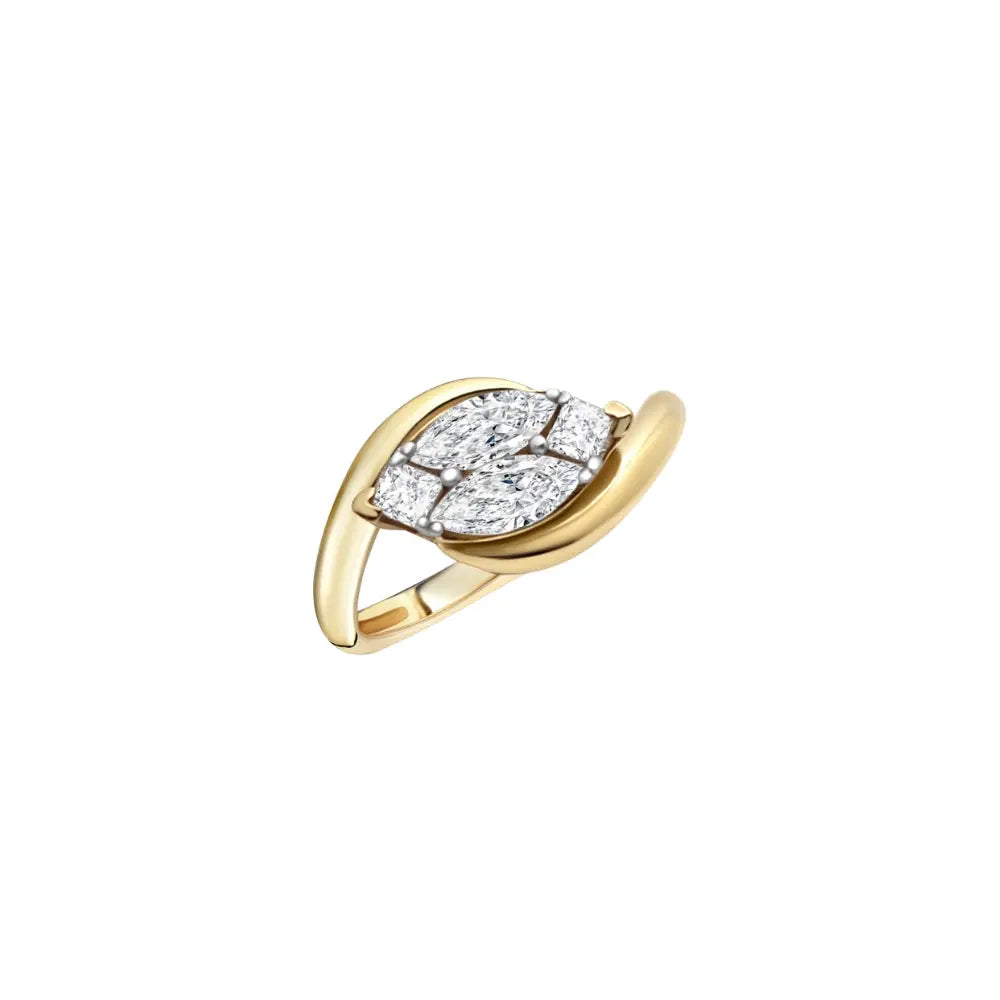   LEAF MARQ DIA RING D0.8 3G 18KY Princess Jewelry Shop