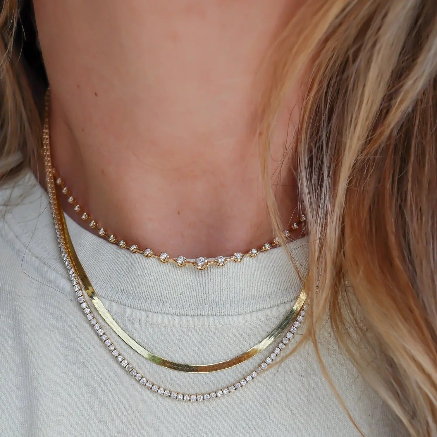 Renata Diamond Tennis Necklace-Princess Jewelry Shop
