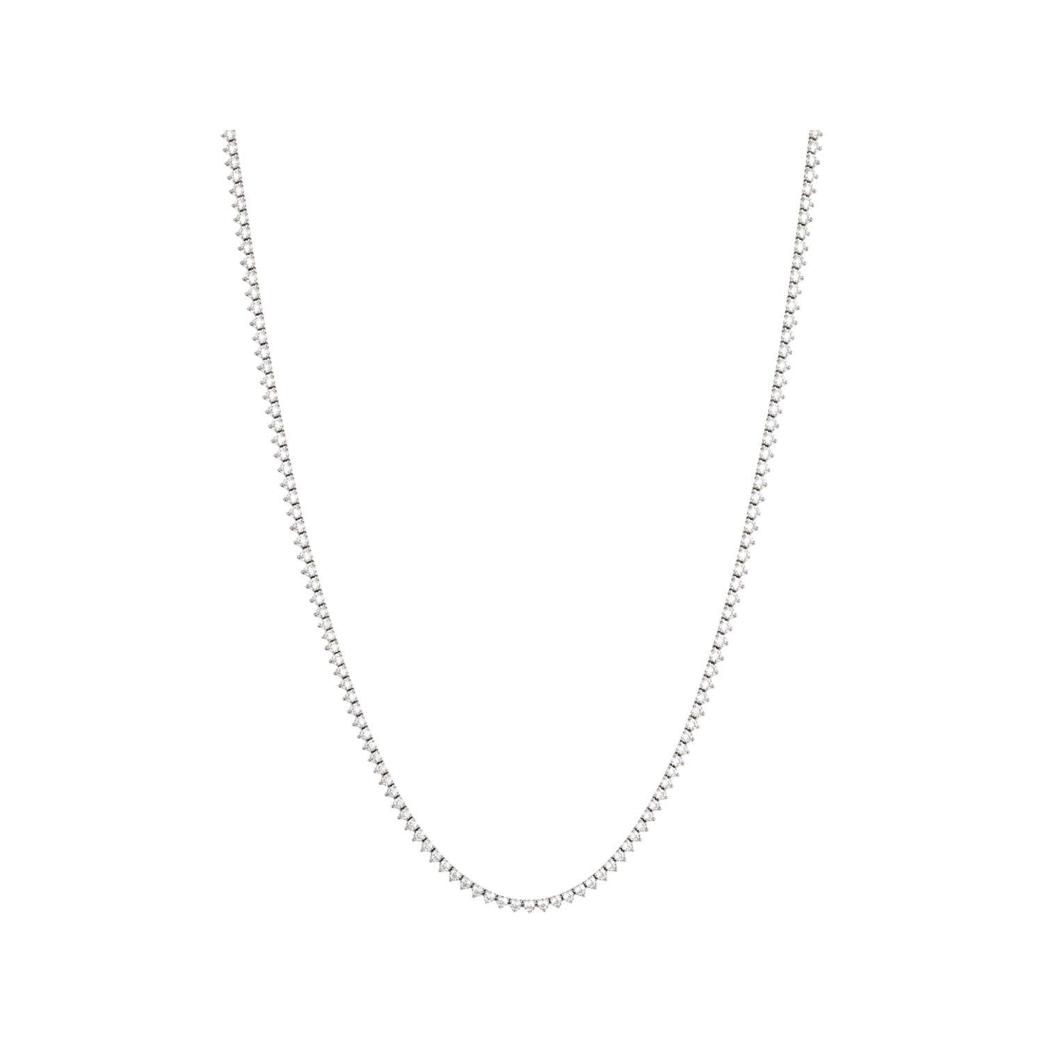Sarita Long Diamond Tennis Necklace 18K | JJ Jewelry