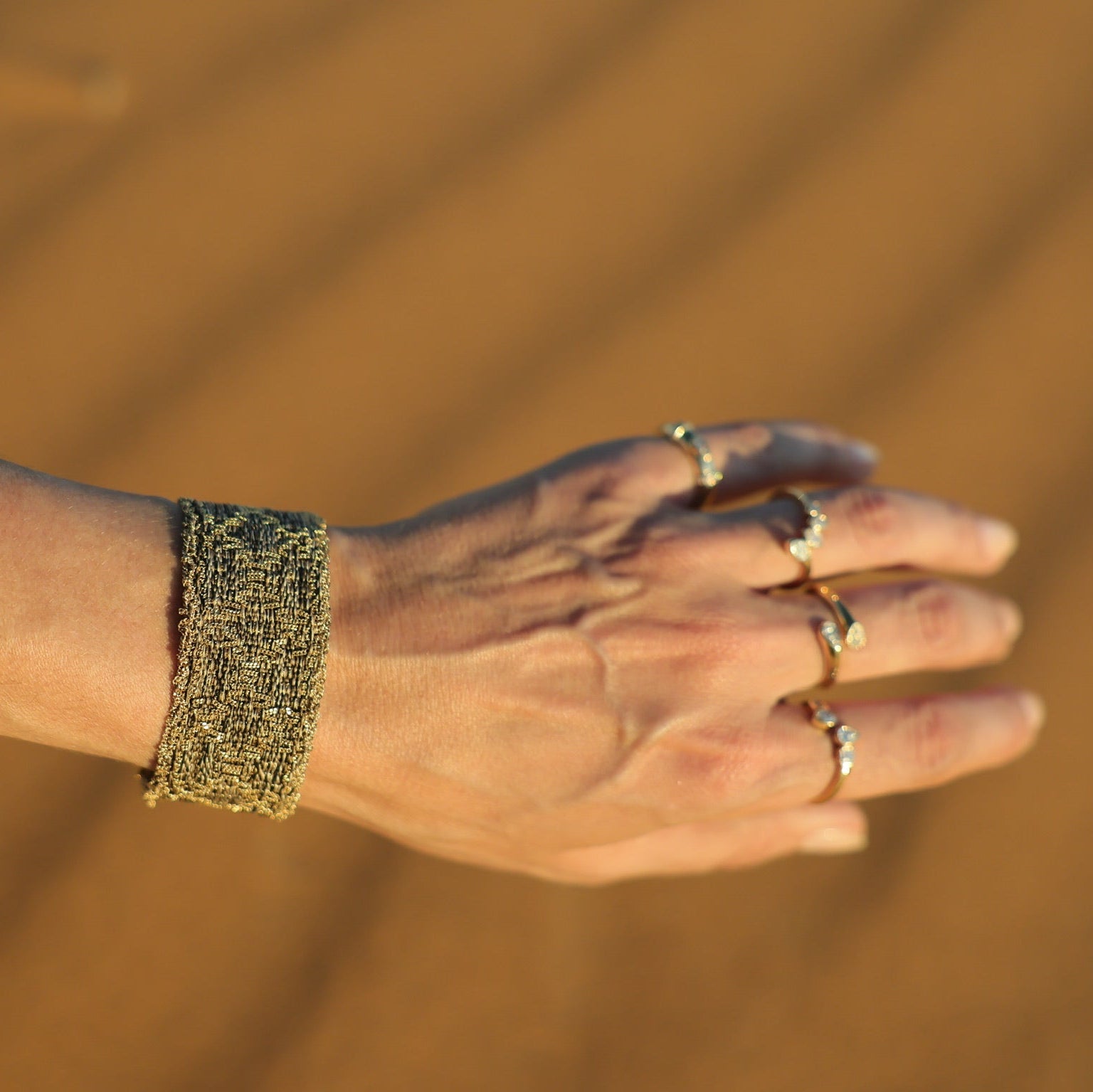 Silk Wire Bracelet in Yellow Gold-Dipped Silver