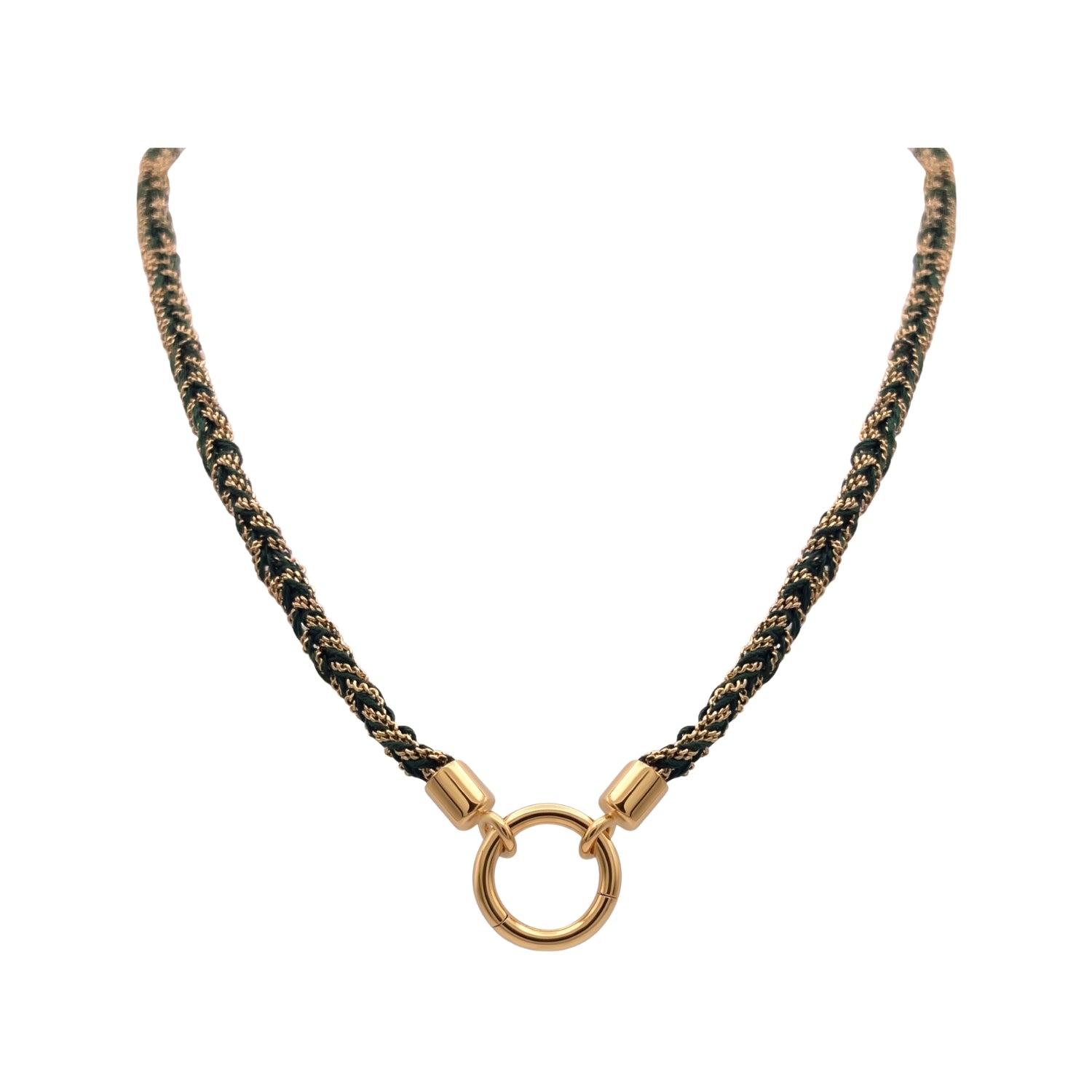 Silk Wire Necklace with Silver Connect in 14K Yellow Gold