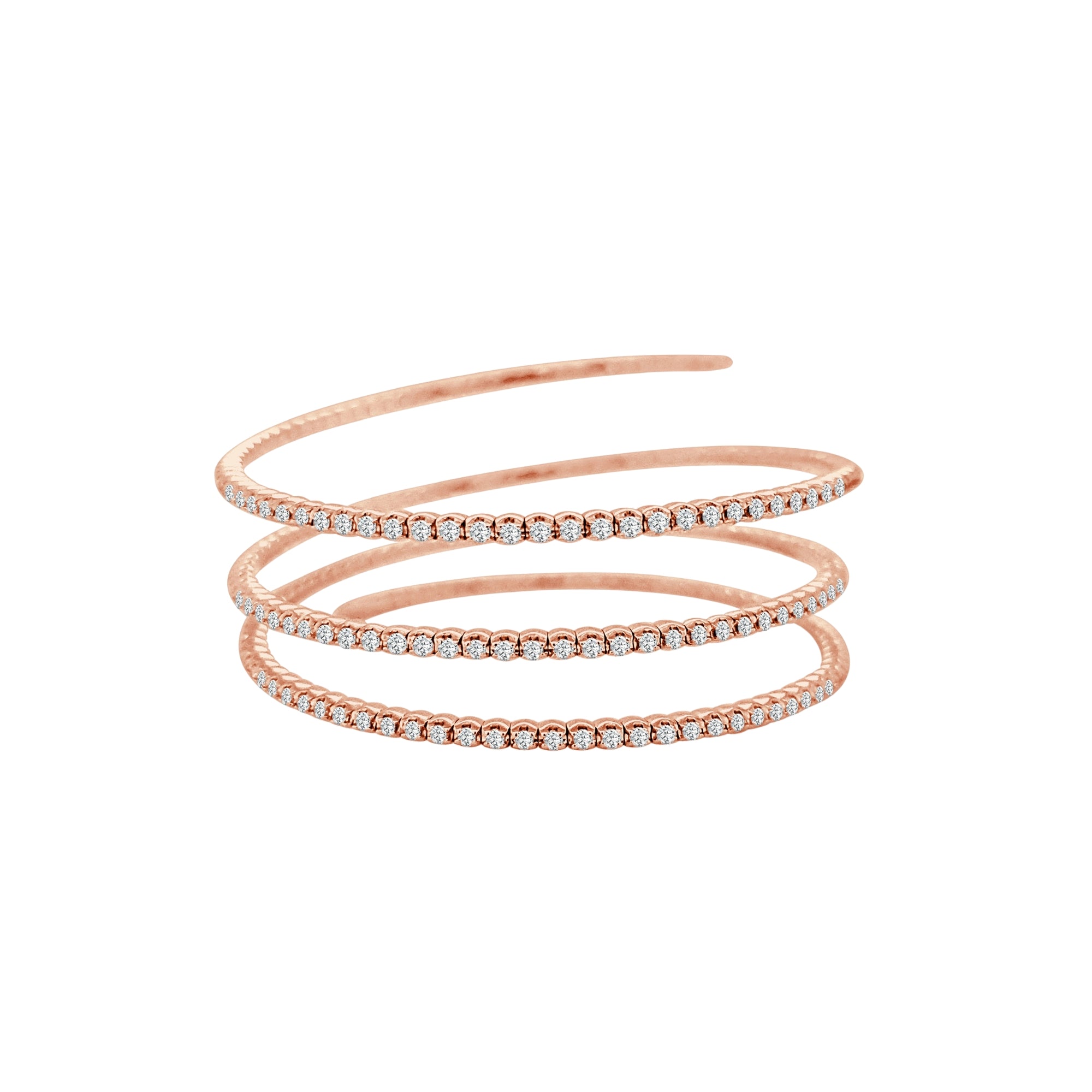 Triple Row Diamond Bangle in 18K Gold - 4.0 Carats