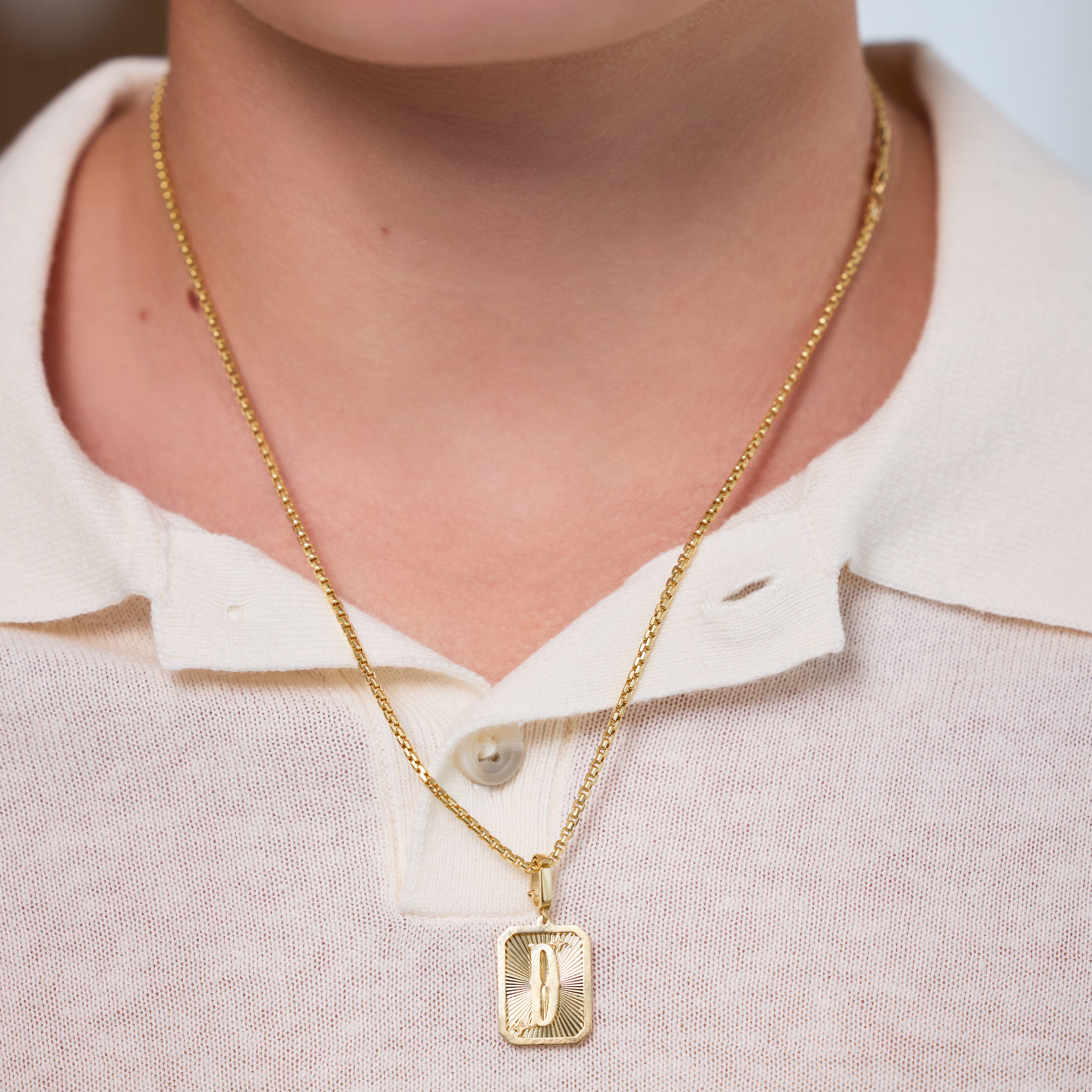 Gold Letter Medal Diamond Pendant